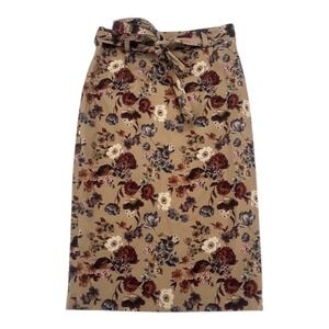 Antonio Melani Floral Tie Waist Midi Skirt NWT Size‎ 4
